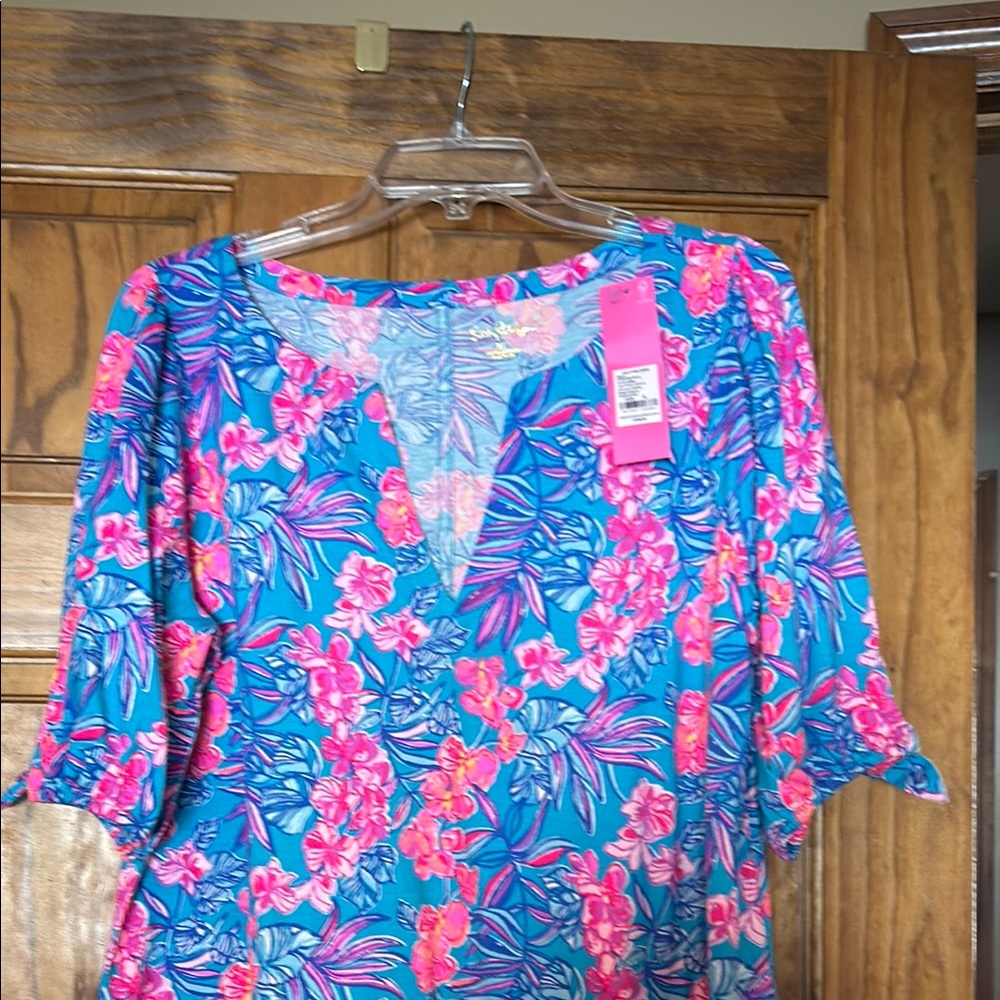 Lilly Pulitzer Vibrant Floral Dress - Blue and Pink